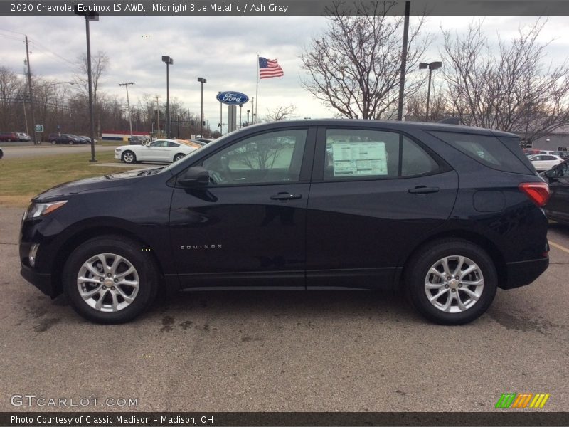 Midnight Blue Metallic / Ash Gray 2020 Chevrolet Equinox LS AWD
