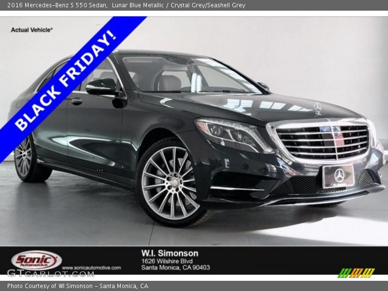 Lunar Blue Metallic / Crystal Grey/Seashell Grey 2016 Mercedes-Benz S 550 Sedan