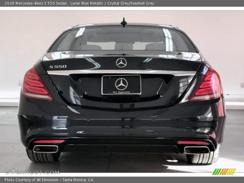 Lunar Blue Metallic / Crystal Grey/Seashell Grey 2016 Mercedes-Benz S 550 Sedan