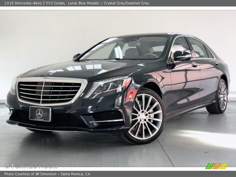 Lunar Blue Metallic / Crystal Grey/Seashell Grey 2016 Mercedes-Benz S 550 Sedan