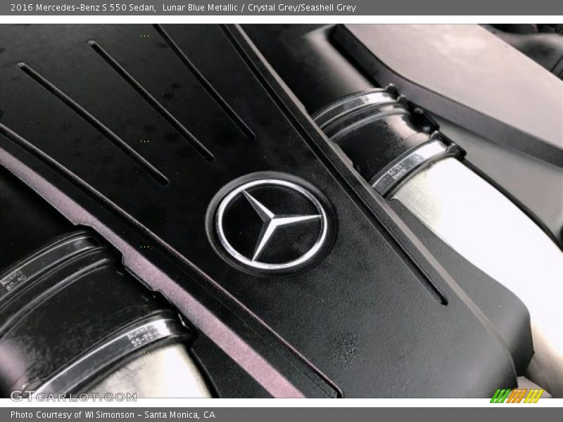 Lunar Blue Metallic / Crystal Grey/Seashell Grey 2016 Mercedes-Benz S 550 Sedan