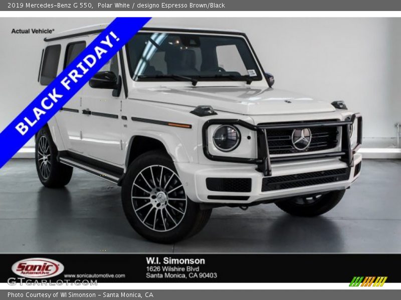 Polar White / designo Espresso Brown/Black 2019 Mercedes-Benz G 550