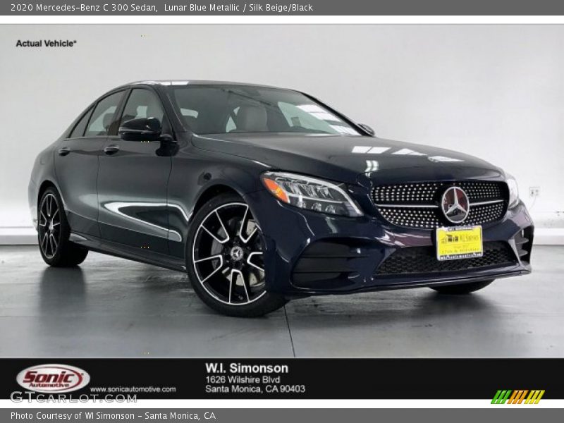 Lunar Blue Metallic / Silk Beige/Black 2020 Mercedes-Benz C 300 Sedan