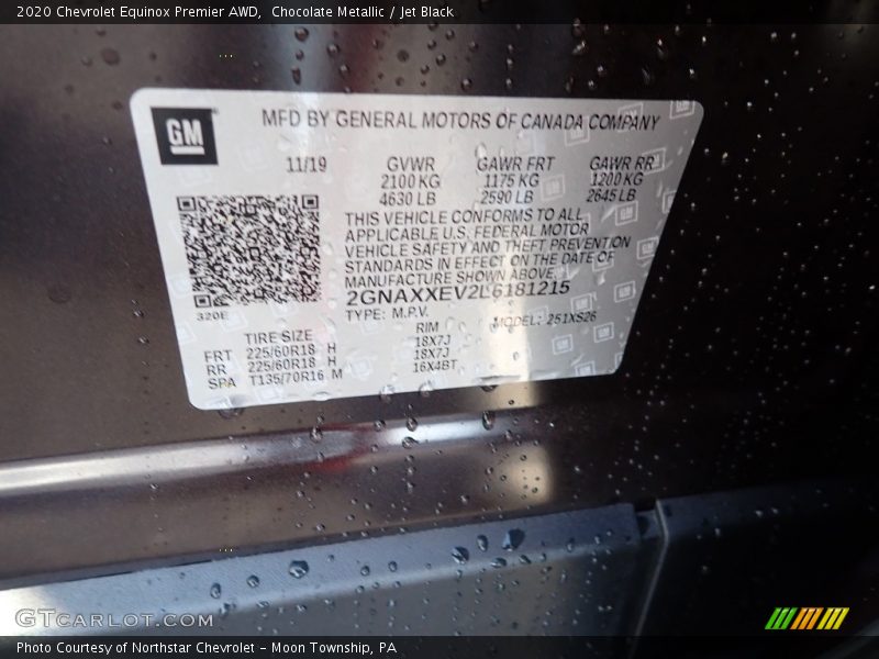 Chocolate Metallic / Jet Black 2020 Chevrolet Equinox Premier AWD