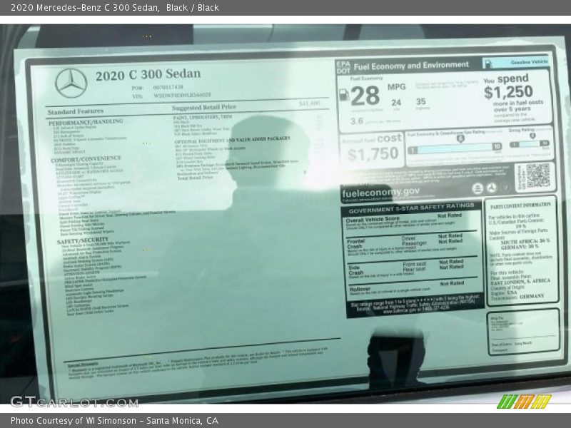 Black / Black 2020 Mercedes-Benz C 300 Sedan