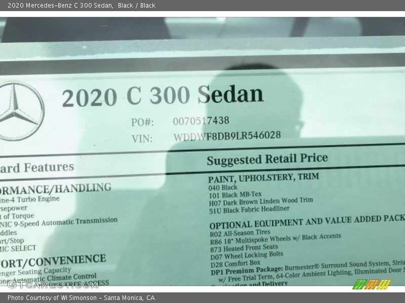 Black / Black 2020 Mercedes-Benz C 300 Sedan