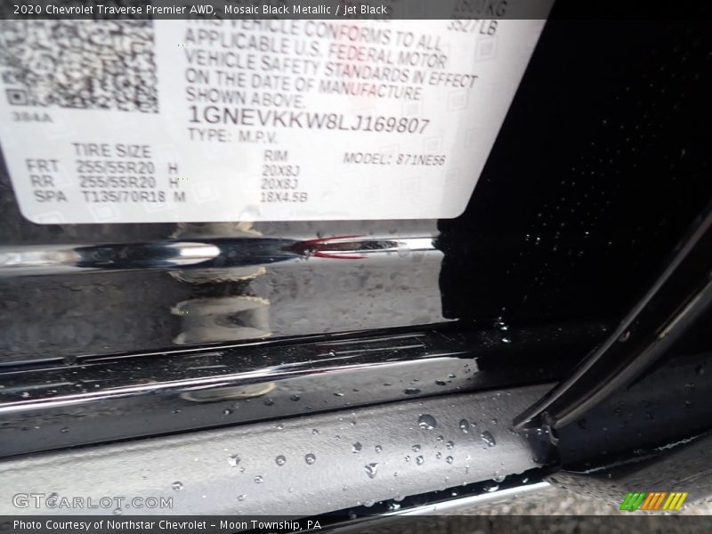 Mosaic Black Metallic / Jet Black 2020 Chevrolet Traverse Premier AWD