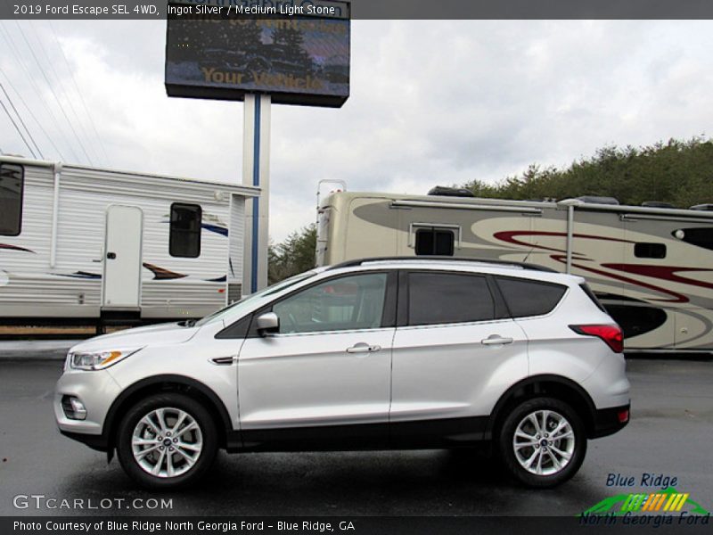 Ingot Silver / Medium Light Stone 2019 Ford Escape SEL 4WD