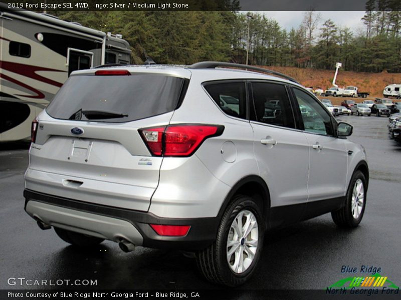 Ingot Silver / Medium Light Stone 2019 Ford Escape SEL 4WD