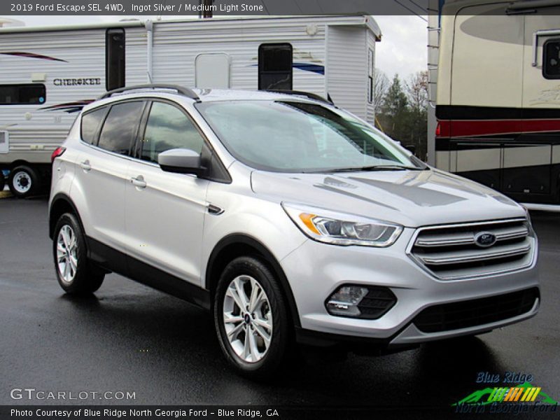 Ingot Silver / Medium Light Stone 2019 Ford Escape SEL 4WD