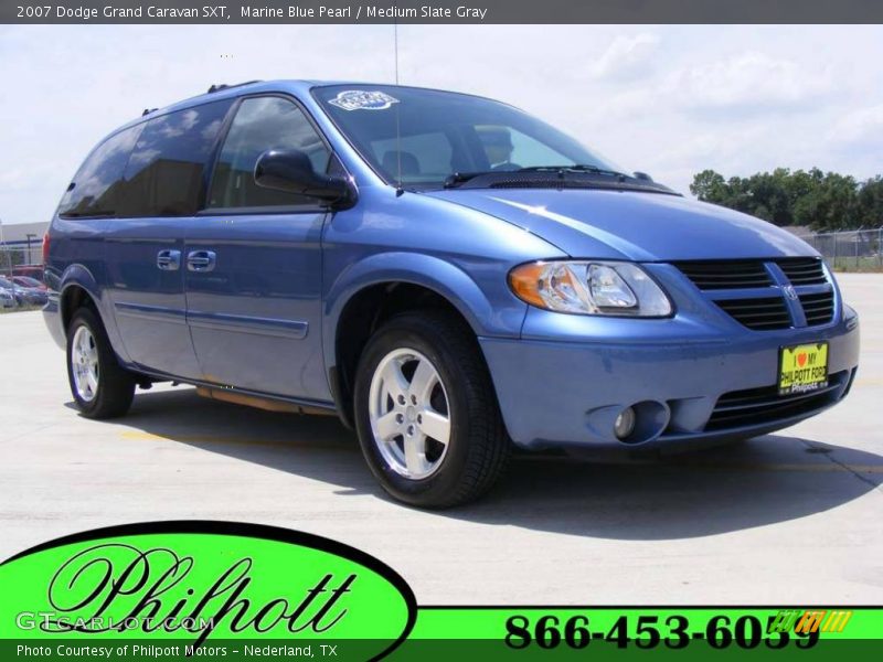 Marine Blue Pearl / Medium Slate Gray 2007 Dodge Grand Caravan SXT