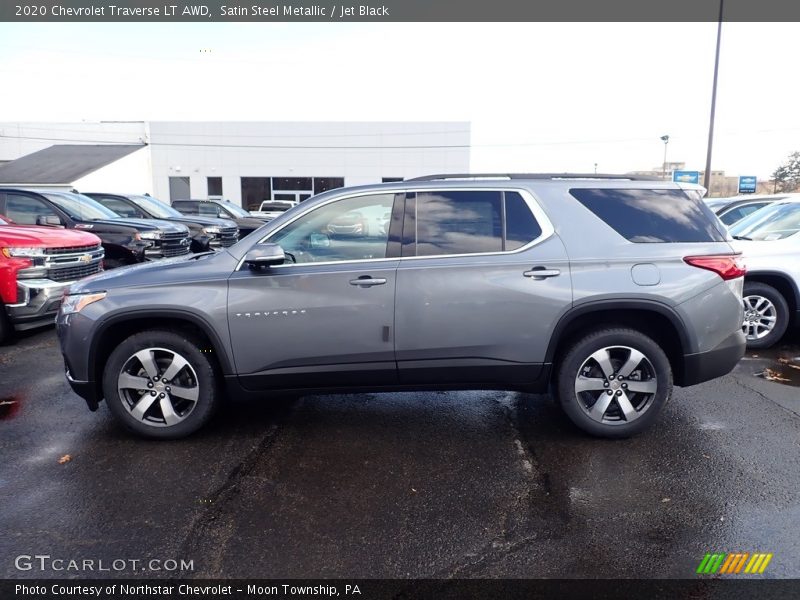Satin Steel Metallic / Jet Black 2020 Chevrolet Traverse LT AWD