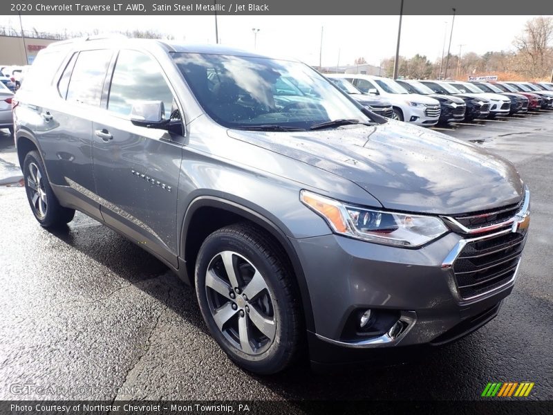 Satin Steel Metallic / Jet Black 2020 Chevrolet Traverse LT AWD