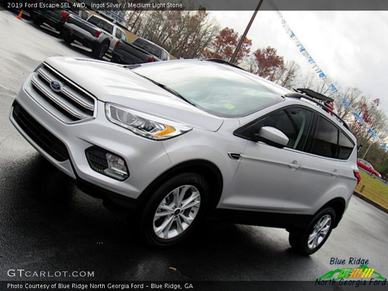 Ingot Silver / Medium Light Stone 2019 Ford Escape SEL 4WD