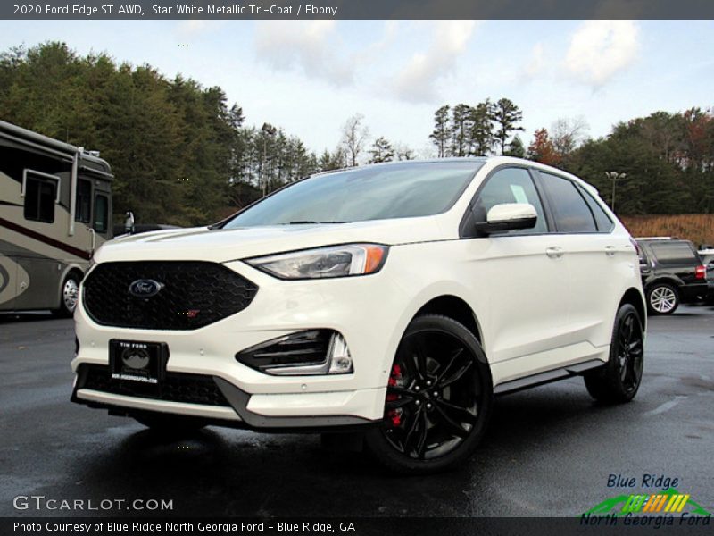 Star White Metallic Tri-Coat / Ebony 2020 Ford Edge ST AWD