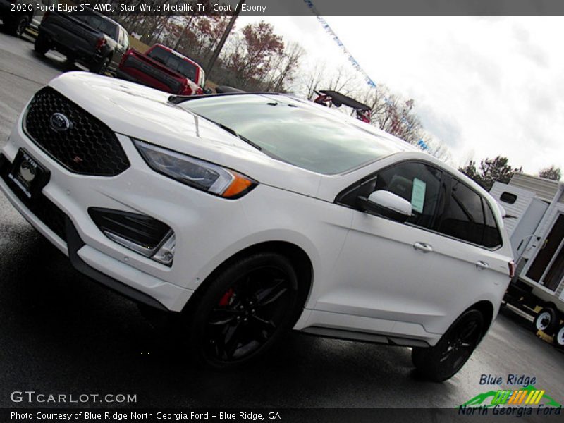 Star White Metallic Tri-Coat / Ebony 2020 Ford Edge ST AWD