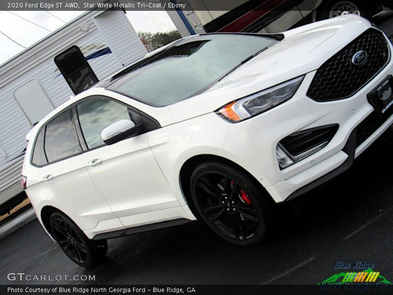 Star White Metallic Tri-Coat / Ebony 2020 Ford Edge ST AWD