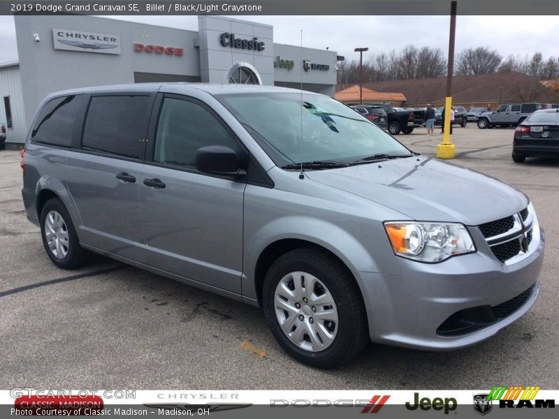 Billet / Black/Light Graystone 2019 Dodge Grand Caravan SE