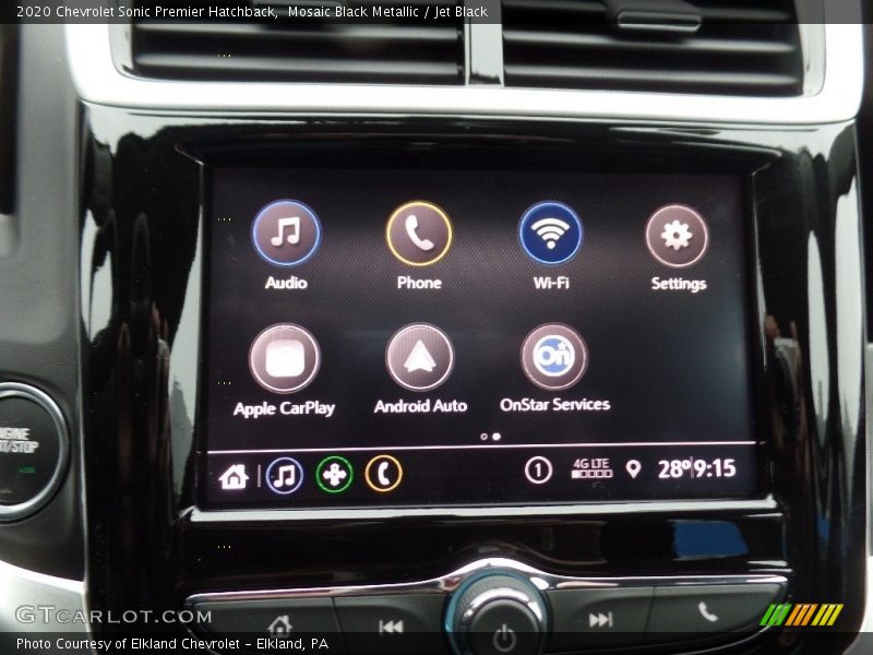 Mosaic Black Metallic / Jet Black 2020 Chevrolet Sonic Premier Hatchback