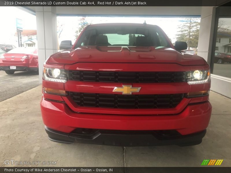 Red Hot / Dark Ash/Jet Black 2019 Chevrolet Silverado LD Custom Double Cab 4x4