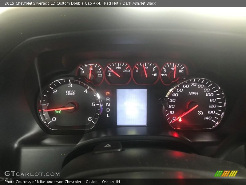 Red Hot / Dark Ash/Jet Black 2019 Chevrolet Silverado LD Custom Double Cab 4x4