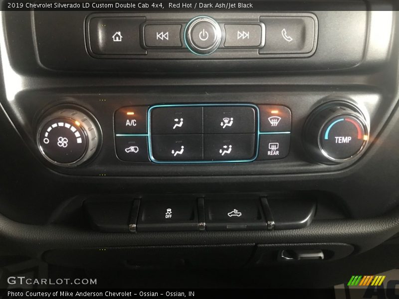 Red Hot / Dark Ash/Jet Black 2019 Chevrolet Silverado LD Custom Double Cab 4x4