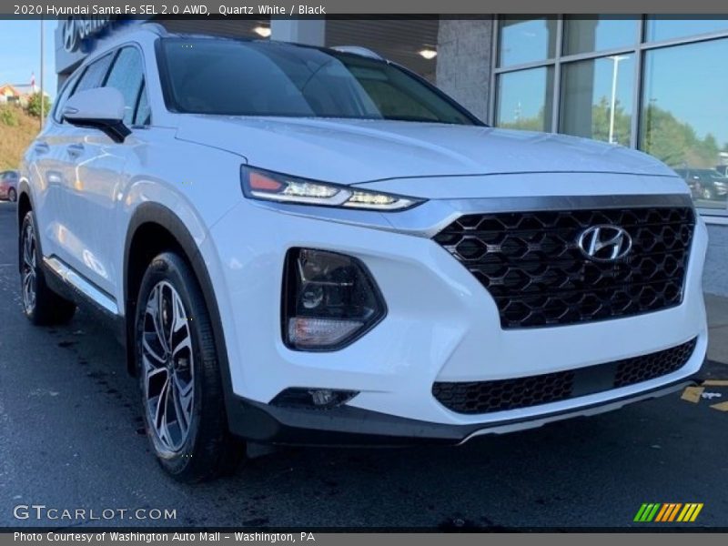 Quartz White / Black 2020 Hyundai Santa Fe SEL 2.0 AWD