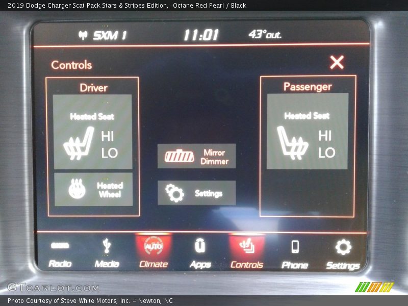 Controls of 2019 Charger Scat Pack Stars & Stripes Edition