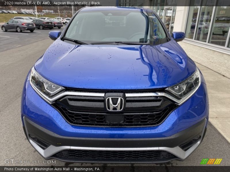 Aegean Blue Metallic / Black 2020 Honda CR-V EX AWD