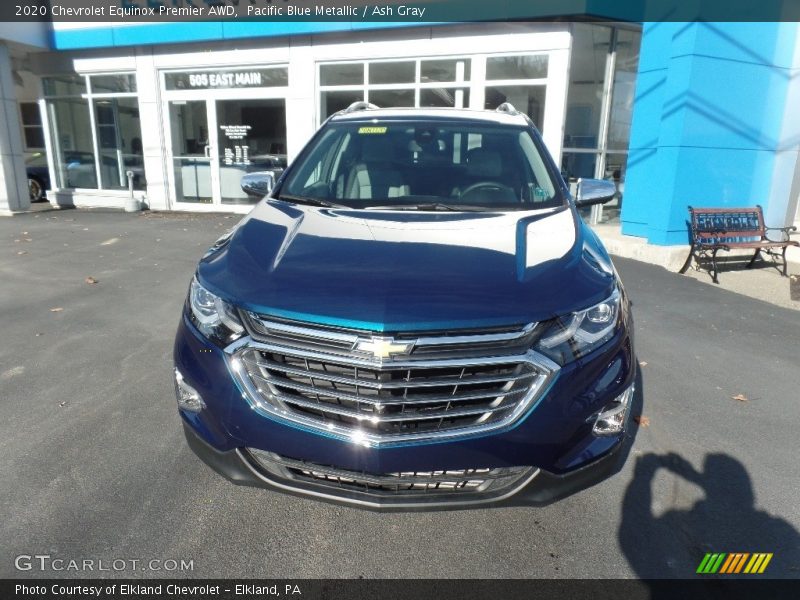 Pacific Blue Metallic / Ash Gray 2020 Chevrolet Equinox Premier AWD