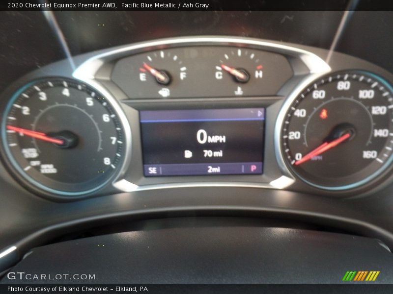 Pacific Blue Metallic / Ash Gray 2020 Chevrolet Equinox Premier AWD