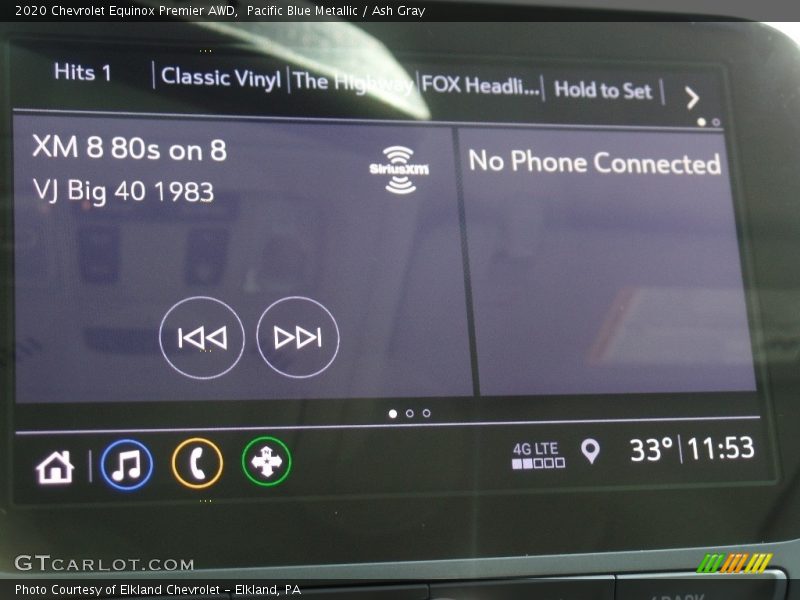 Pacific Blue Metallic / Ash Gray 2020 Chevrolet Equinox Premier AWD