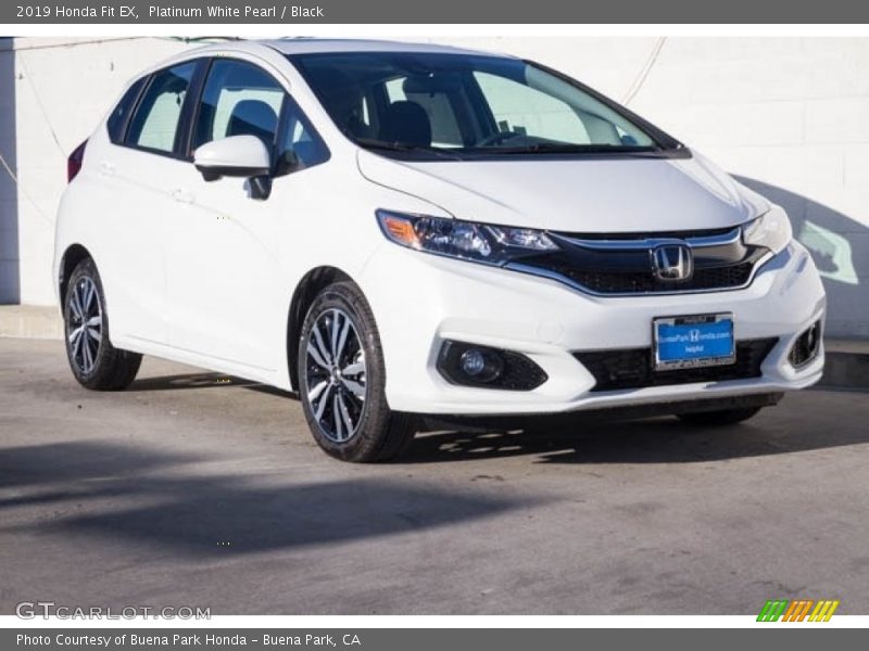 Platinum White Pearl / Black 2019 Honda Fit EX