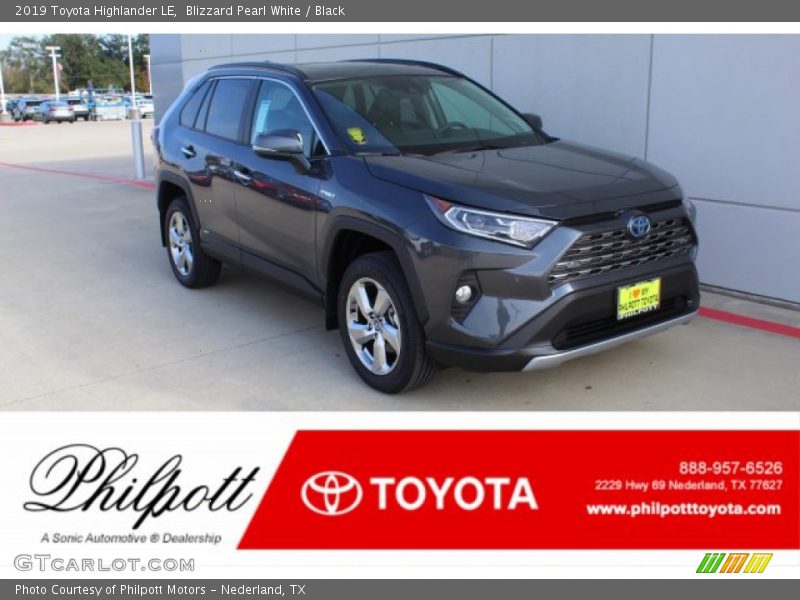 Blizzard Pearl White / Black 2019 Toyota Highlander LE