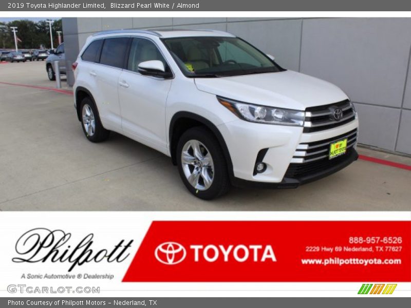 Blizzard Pearl White / Almond 2019 Toyota Highlander Limited