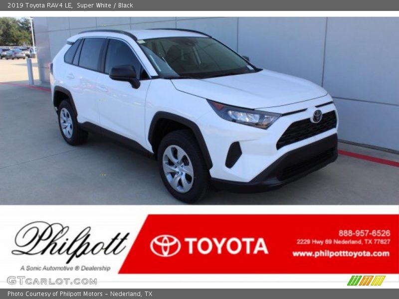 Super White / Black 2019 Toyota RAV4 LE