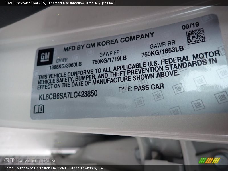 Toasted Marshmallow Metallic / Jet Black 2020 Chevrolet Spark LS