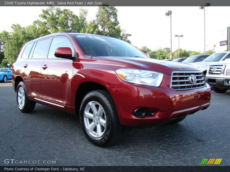 Salsa Red Pearl / Ash Gray 2008 Toyota Highlander 4WD