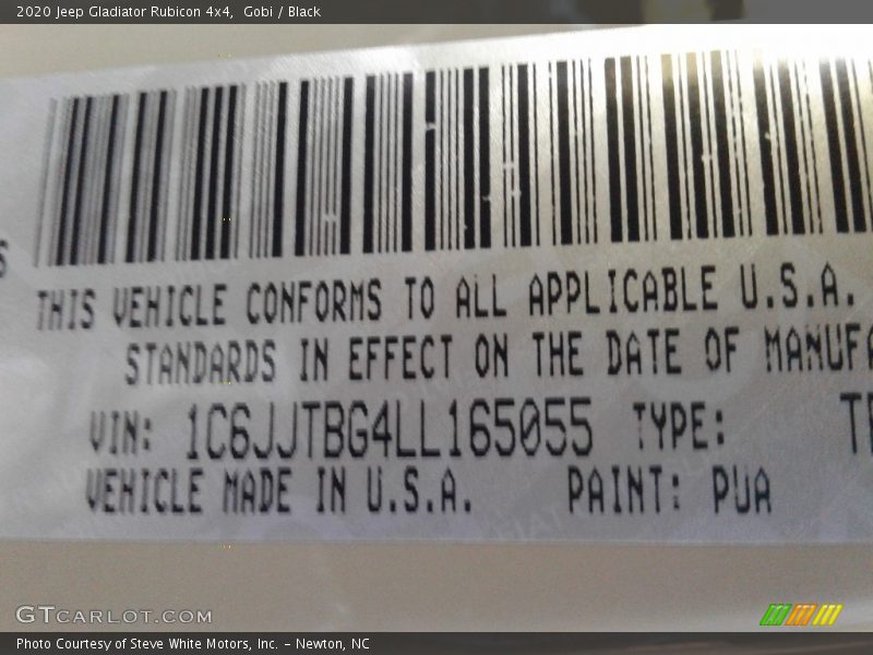 PUA - 2020 Jeep Gladiator Rubicon 4x4