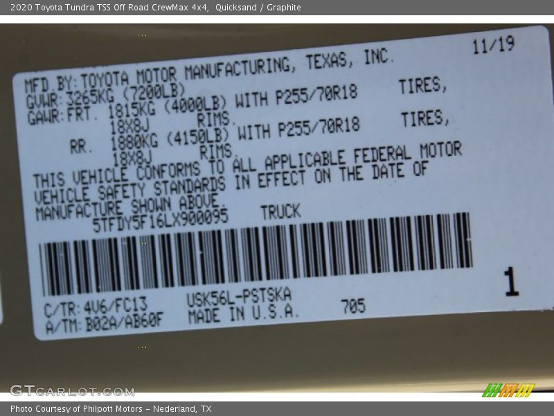 Quicksand / Graphite 2020 Toyota Tundra TSS Off Road CrewMax 4x4