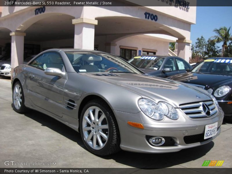 Pewter Metallic / Stone 2007 Mercedes-Benz SL 550 Roadster