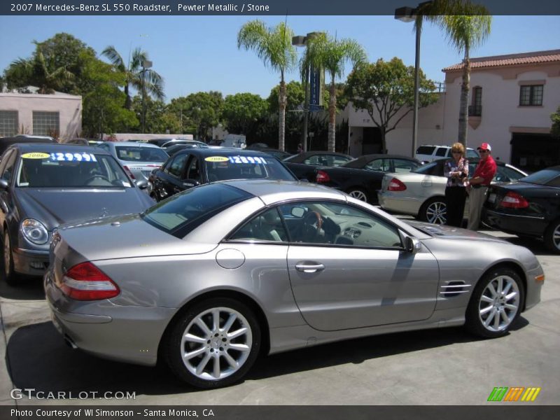 Pewter Metallic / Stone 2007 Mercedes-Benz SL 550 Roadster