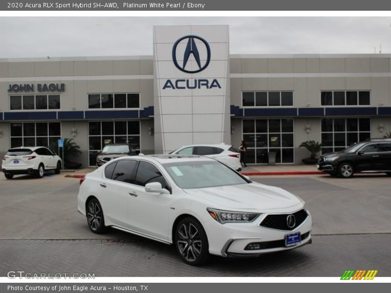 Platinum White Pearl / Ebony 2020 Acura RLX Sport Hybrid SH-AWD