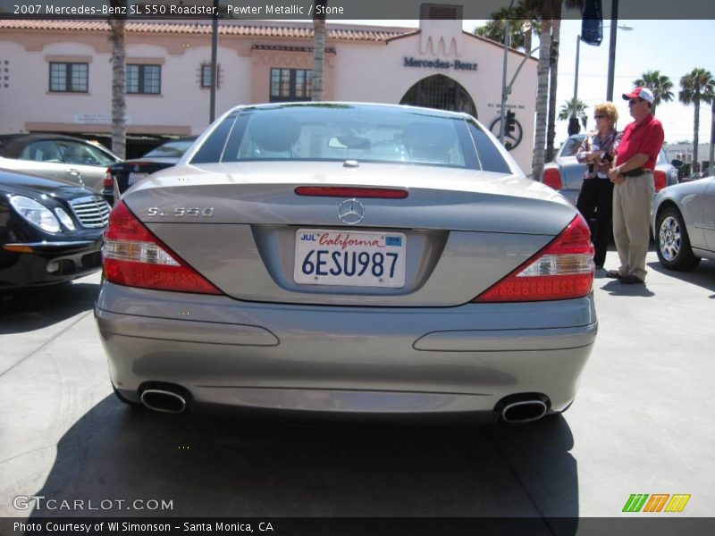 Pewter Metallic / Stone 2007 Mercedes-Benz SL 550 Roadster