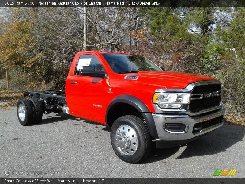  2019 5500 Tradesman Regular Cab 4x4 Chassis Flame Red