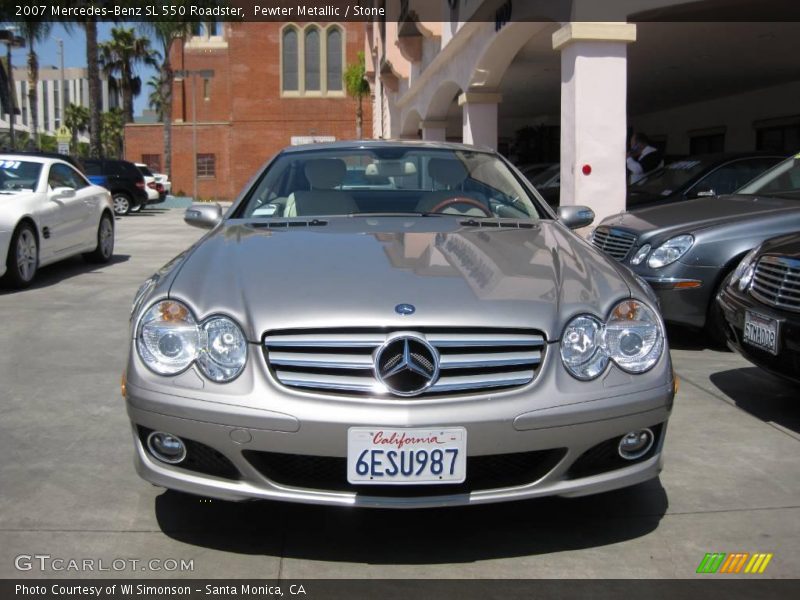 Pewter Metallic / Stone 2007 Mercedes-Benz SL 550 Roadster