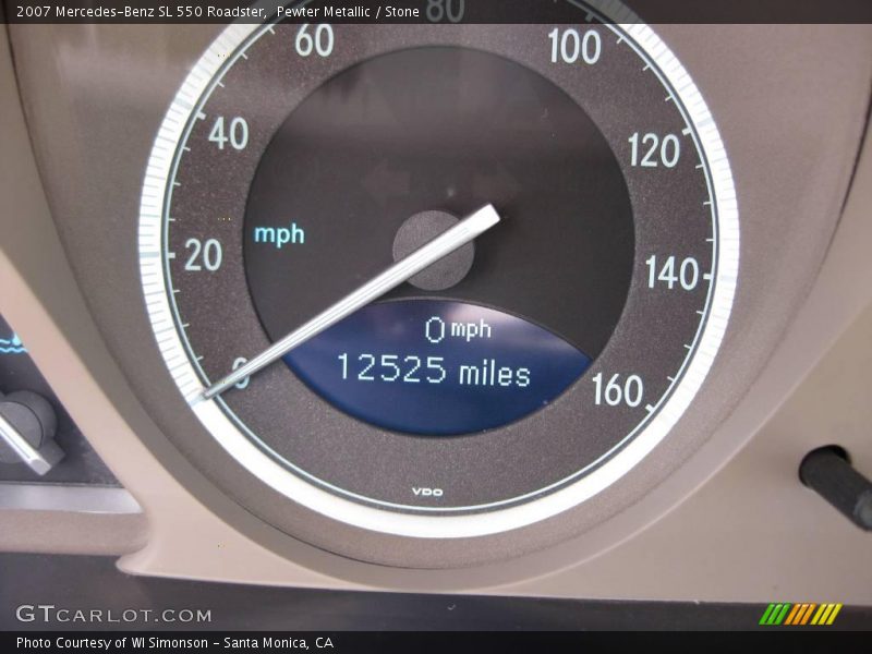 Pewter Metallic / Stone 2007 Mercedes-Benz SL 550 Roadster