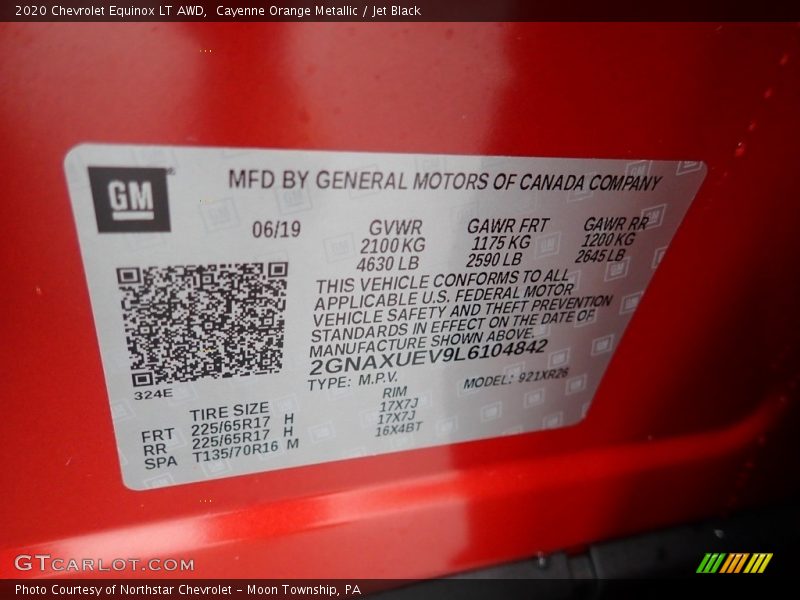 Cayenne Orange Metallic / Jet Black 2020 Chevrolet Equinox LT AWD