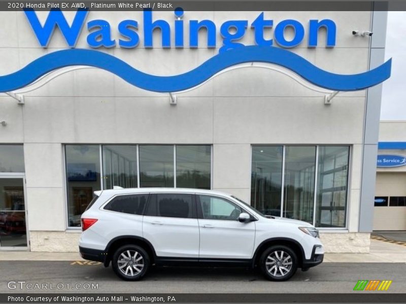 Platinum White Pearl / Black 2020 Honda Pilot EX AWD