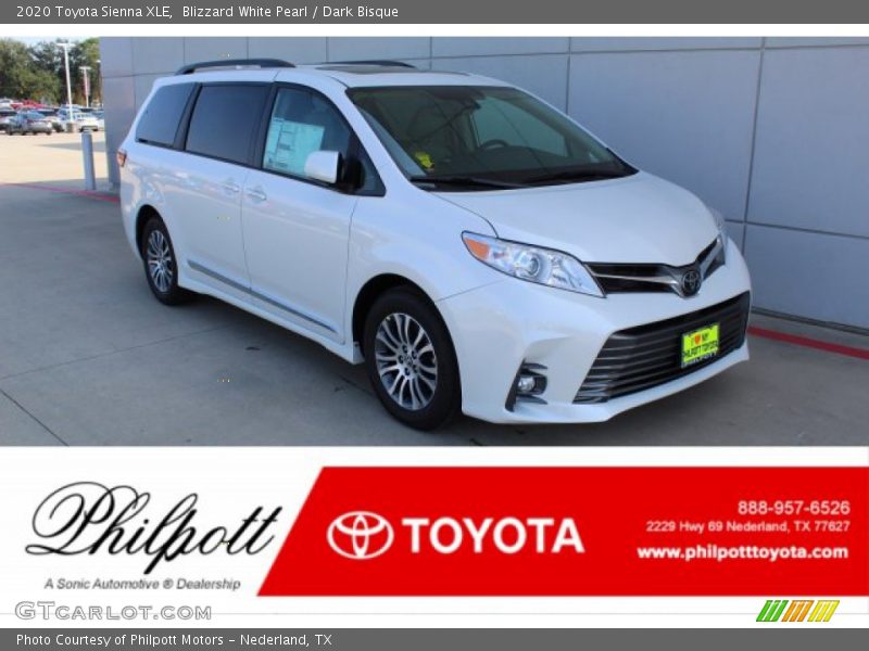 Blizzard White Pearl / Dark Bisque 2020 Toyota Sienna XLE